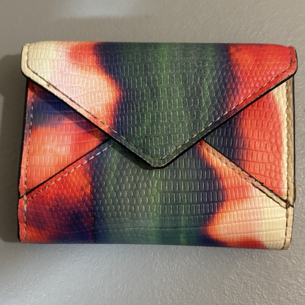 Rebecca Minkoff Wallet ID Card Storage Foldable Snap Colorful Pink‎ Red Green
